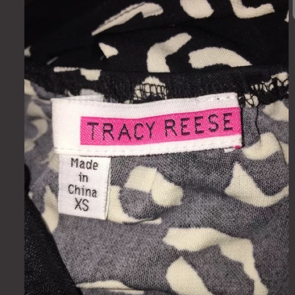 Tracy Reese Back Wrap Dress Black Print Jersey - Picture 4 of 8